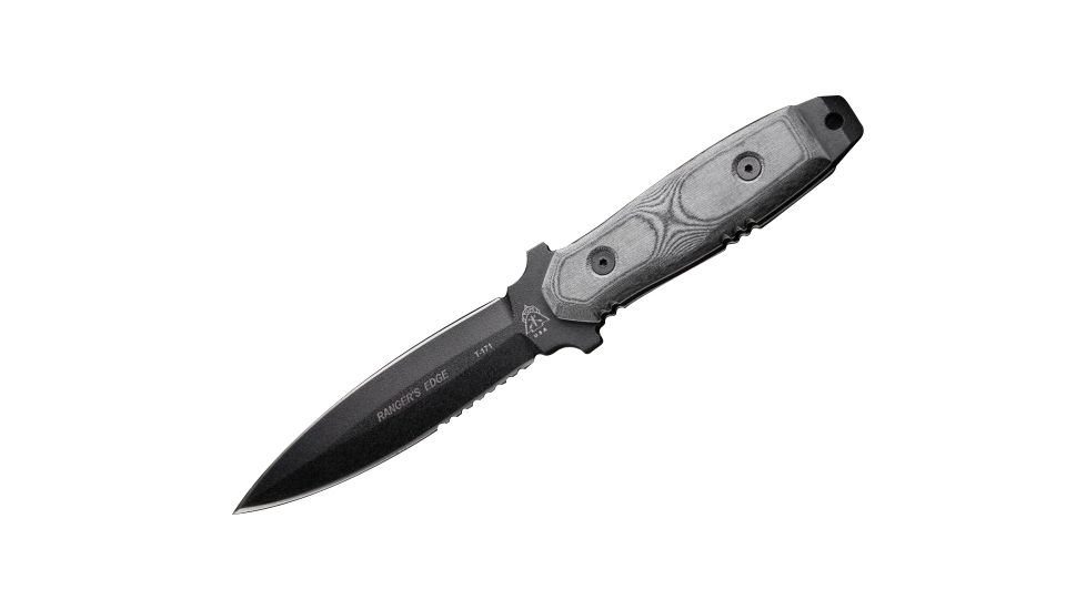 Tops Knives Rangers Edge Fixed Blade Knife, Black, 5.5in, RE3010