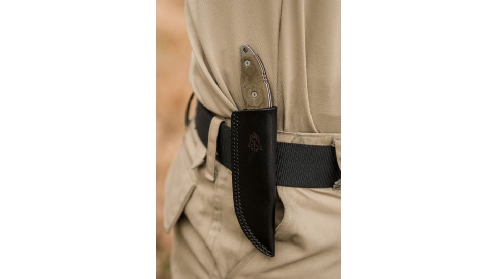 Tops Knives Scandi Woodsman Fixed Blade Knife, Green, 3.5in, SWOOD-3.5