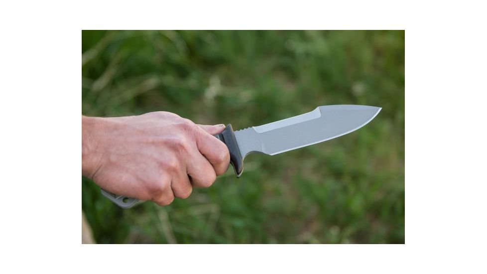 Tops Knives Showdown Delta Fixed Blade Knife, Gray, 6.38in, SOS-D2