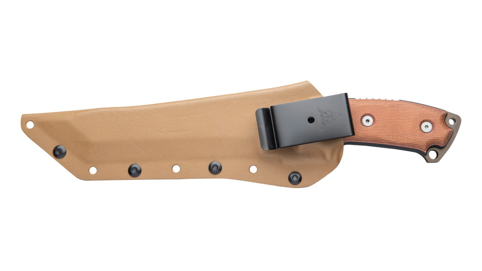 Tops Knives Steel Eagle 107C Delta Class, Fixed Blade Knif, 7.63 in, Midnight Bronze Blade, 1095 RC 56-58 Steel, Tan/Black Canvas Micarta Handle, SE107C-2DC