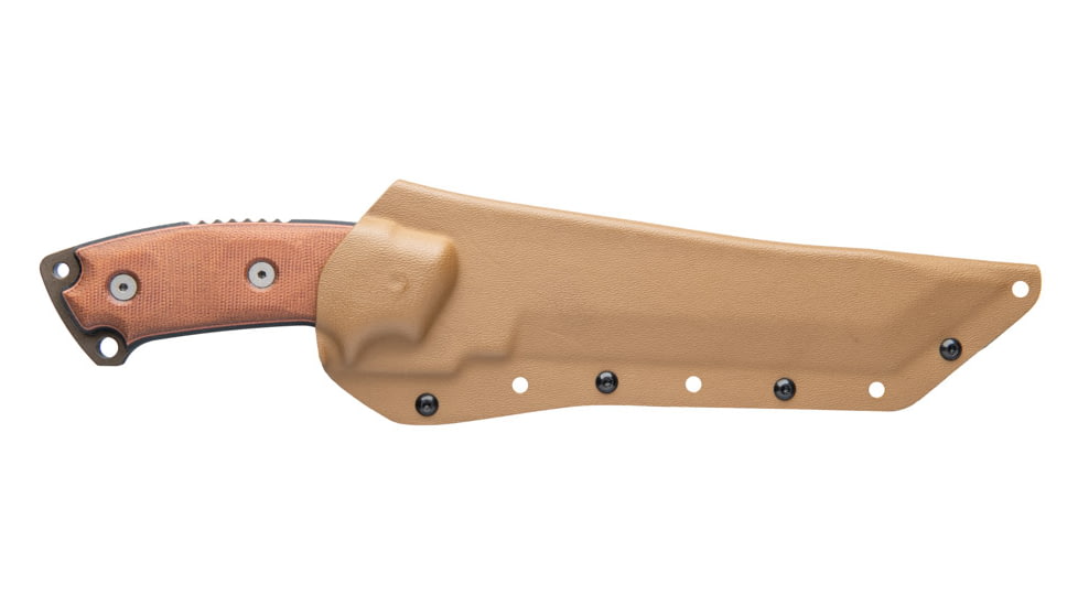 Tops Knives Steel Eagle 107C Delta Class, Fixed Blade Knif, 7.63 in, Midnight Bronze Blade, 1095 RC 56-58 Steel, Tan/Black Canvas Micarta Handle, SE107C-2DC