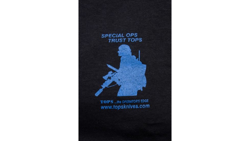 Tops Knives T-Shirt, Blue/Black, Large, TS-BBLG