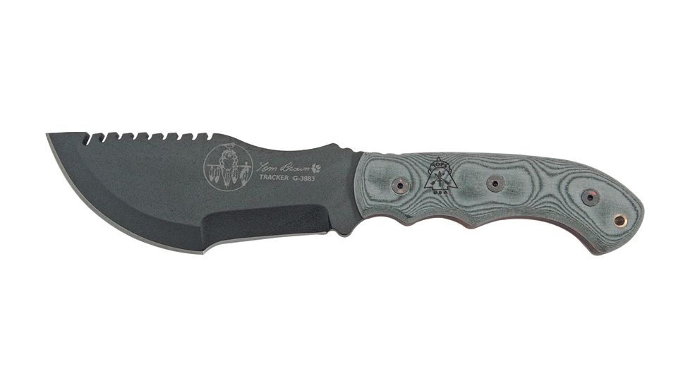 Tops Knives Tom Brown Tracker Black linen micarta handle TPT010