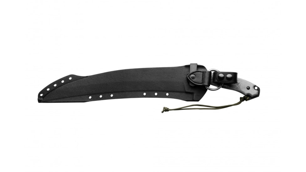 TOPS Knives X16 Ginunting Fixed Blade Knife, 15.75in, 1095 Steel, Kukri, Black Linen Micarta Handle, X16G-02