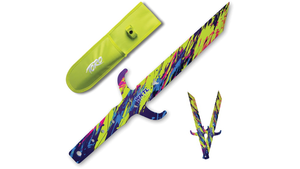 Toro Knives Diablo Throwing Knives, 15.75in Overall, 8.5in 3Cr13 Blade, Graffiti Artwork SS Handle, Nylon Sheath, 82
