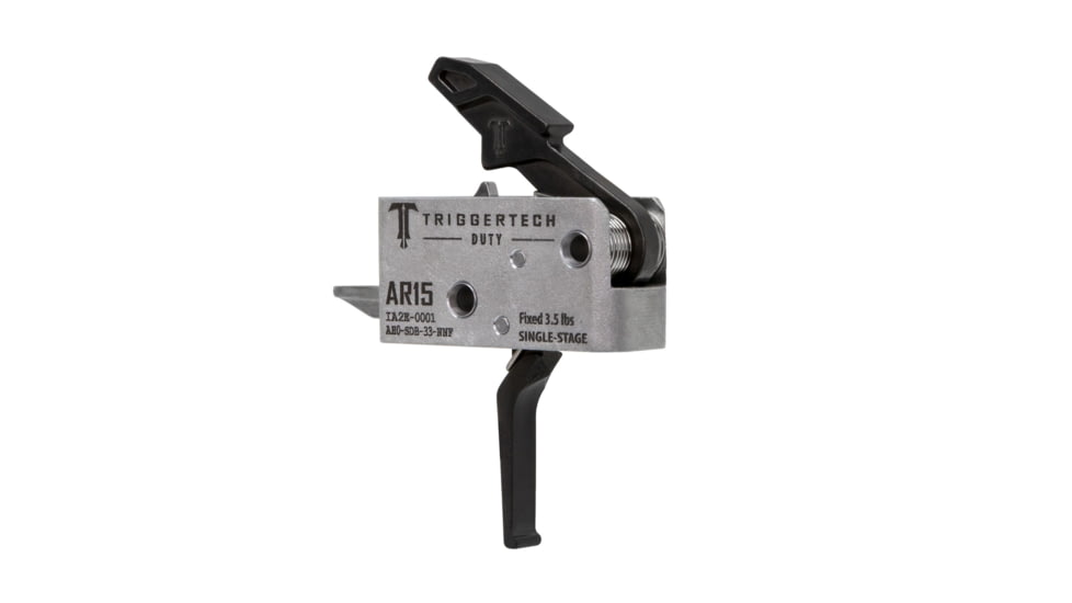 Triggertech AR-15 Single Stage Duty Trigger, Flat Straight, 3.5lb Pull Weight, Black, AH0-SDB-33-NNF