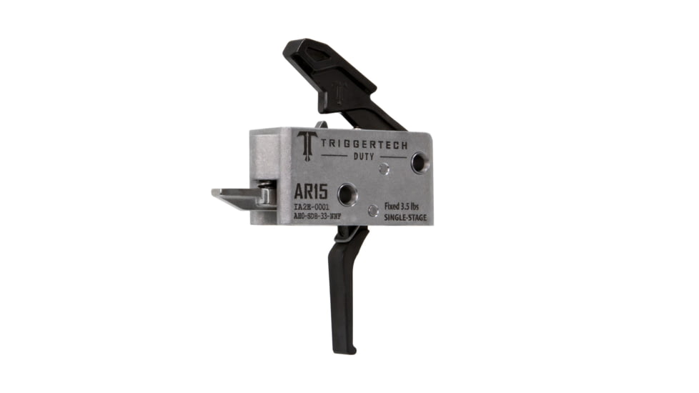 Triggertech AR-15 Single Stage Duty Trigger, Flat Straight, 3.5lb Pull Weight, Black, AH0-SDB-33-NNF