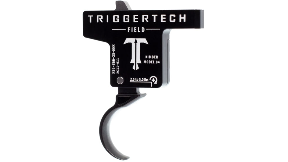 Triggertech Field Kimber Model 84 Rifle Trigger, Single-Stage, Curved, 2.5-5lb, Black PVD, K84-SBB-25-NNK
