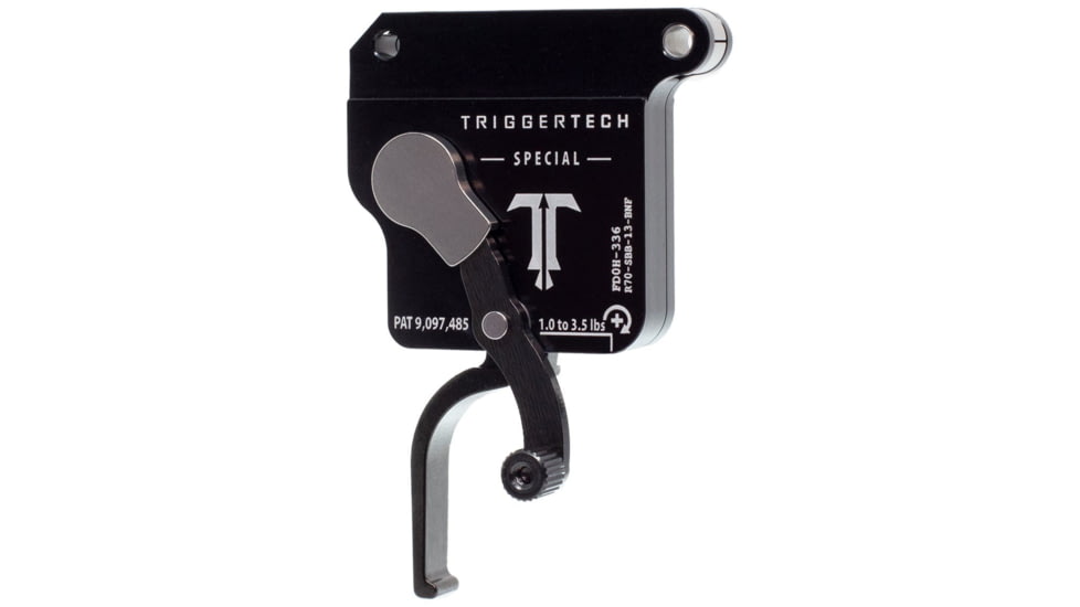 Triggertech Special Bottom Safety Trigger, Remington 700, 1.5-4 lb Pull, Ambidextrous, Flat, Anodized, Black, R70-SBB-13-BNF