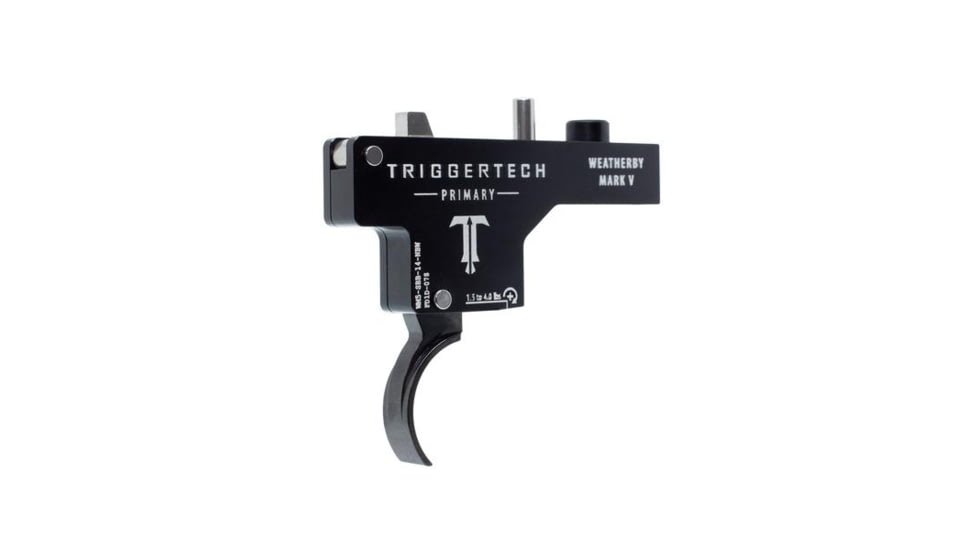 Triggertech Weatherby Mark V Primary Curved Trigger, 1.5 - 4 lb, Black, WM5-SBB-14-NBW