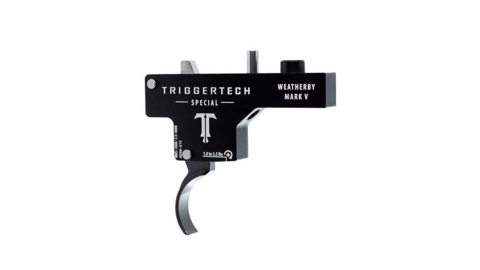 Triggertech Weatherby Mark V Special Curved Trigger, 1 - 3.5 lb, Black, WM5-SBB-13-NBW
