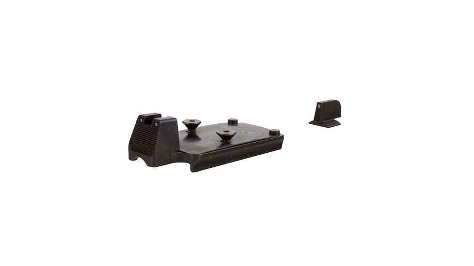 Trijicon 1911 RMR Mount w/Integrated Night Sight Set,Black Front/Black Rear Outline w/Green Lamps 600757