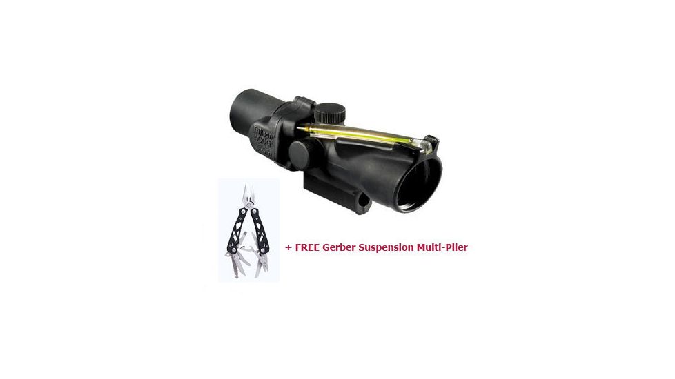 Trijicon 2X20 Compact ACOG Day &amp; Night Gunsight TA47 - Tritium Reticle &amp; BAC with M16 Base Mount with FREE Gerber Suspension Multi-Plier 1471