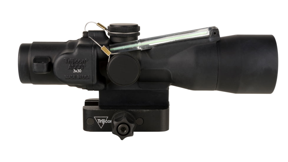 Trijicon 3x30 mm Dual Illuminated Q-LOC Compact ACOG Scope, 3x30 mm, 7.62x39/123gr. Green, Horseshoe Dot Reticle, Matte Black, 400370