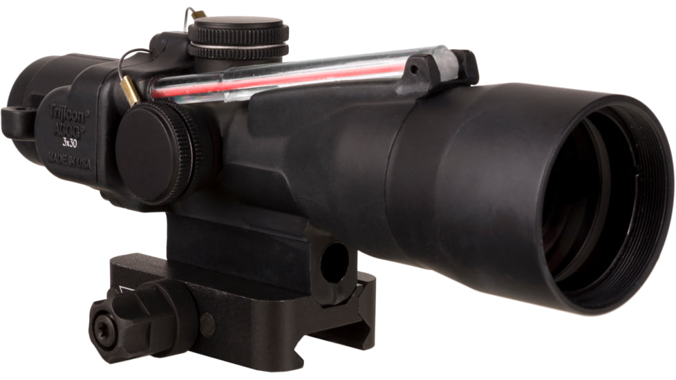 Trijicon 3x30 mm Dual Illuminated Q-LOC Compact ACOG Scope, 3x30 mm, 300BLK 115/220gr. Red, Crosshair Reticle, Matte Black, 400383