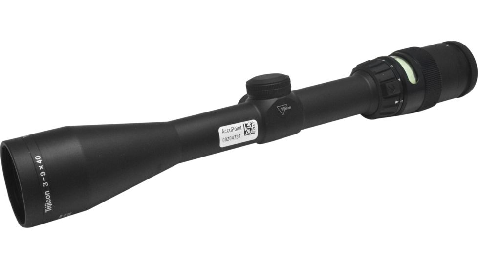 Trijicon AccuPoint TR-20 3-9x40mm Rifle Scope, 1 in Tube, Second Focal Plane, Black, Green Mil-Dot Crosshair w/ Dot Reticle, MOA Adjustment, TR20-2GA