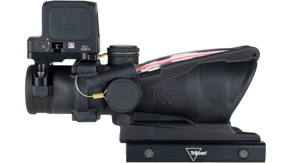 Trijicon ACOG/RCR, 4X32mm Dual Illuminated Red Chevron .223 Reticle, Thumbscrew Mount, LED 3.25 MOA Red Dot RCR, Matte Finish, Black, TA31-C-100813