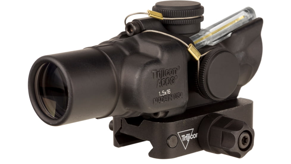 Trijicon Compact Dual Illuminated Low Height Q-LOC ACOG Scope, 1.5x16S, Amber, Circle Dot Reticle, Matte Black, 400332