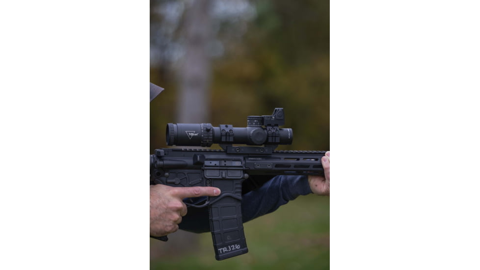 Trijicon Credo 1-10x28mm First Focal Plane 34mm Tube Riflescope w/Red/Green MRAD Segmented Circle Enhanced, Matte Finish, Exposed Elevation Adjuster w/Return to Zero Feature, Black, 2900050