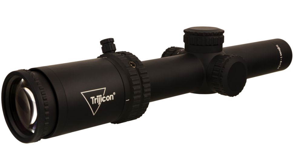 Trijicon Credo CR424 1-4x24mm Rifle Scope, 30 mm Tube, Second Focal Plane, Black, Green MRAD Ranging Reticle, Mil Rad Adjustment, 2900012