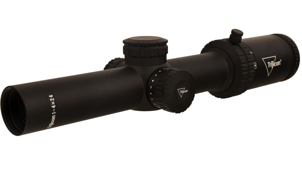 Trijicon Credo CR424 1-4x24mm Rifle Scope, 30 mm Tube, Second Focal Plane, Black, Green MRAD Ranging Reticle, Mil Rad Adjustment, 2900012