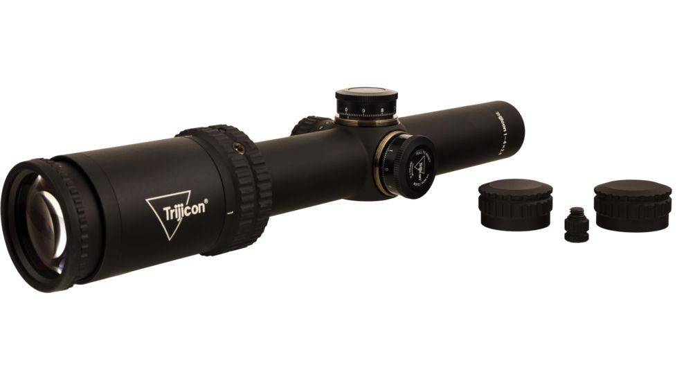 Trijicon Credo CR424 1-4x24mm Rifle Scope, 30 mm Tube, Second Focal Plane, Black, Green MRAD Ranging Reticle, Mil Rad Adjustment, 2900012