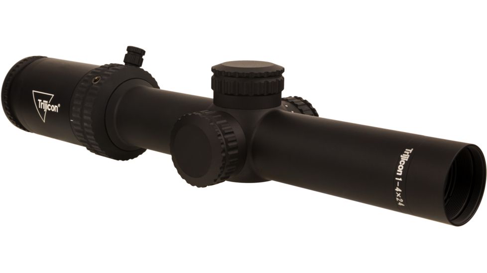 Trijicon Credo CR424 1-4x24mm Rifle Scope, 30 mm Tube, Second Focal Plane, Black, Green MRAD Ranging Reticle, Mil Rad Adjustment, 2900012