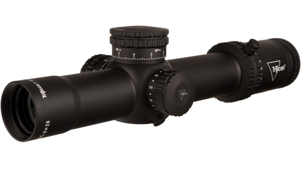 Trijicon Credo CR828 1-8x28mm Rifle Scope, 34 mm Tube, First Focal Plane, Black, Green/Red MRAD Segmented Circle Reticle, Mil Rad Adjustment, 2900032