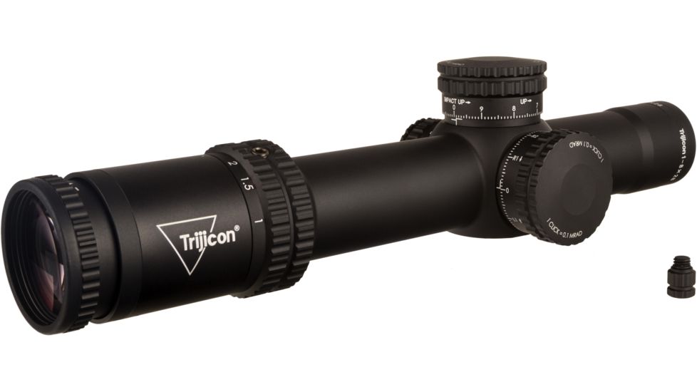 Trijicon Credo CR828 1-8x28mm Rifle Scope, 34 mm Tube, First Focal Plane, Black, Green/Red MRAD Segmented Circle Reticle, Mil Rad Adjustment, 2900032