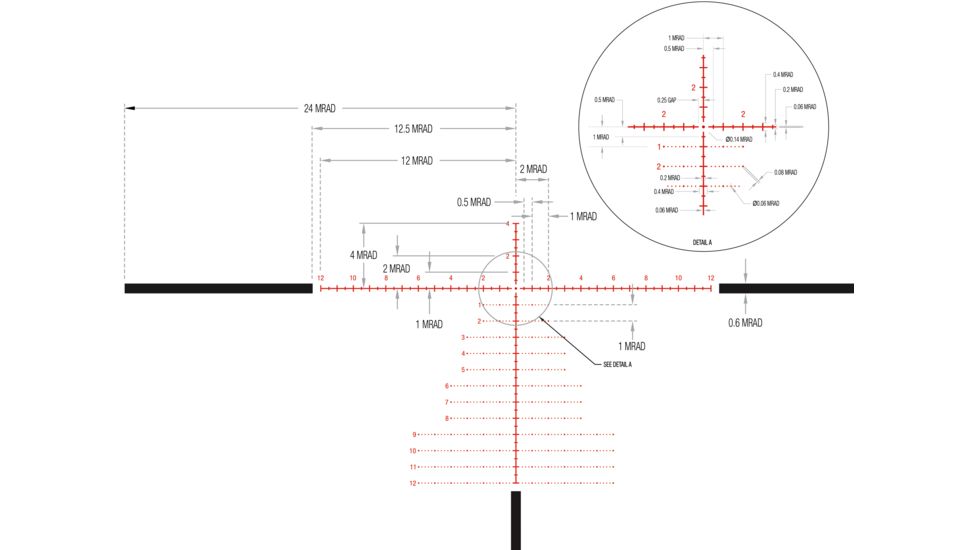 Trijicon Credo CR1036 2-10x36mm Rifle Scope, 30 mm Tube, First Focal Plane, Black, Red MRAD Precision Tree Reticle, Mil Rad Adjustment, 2900038