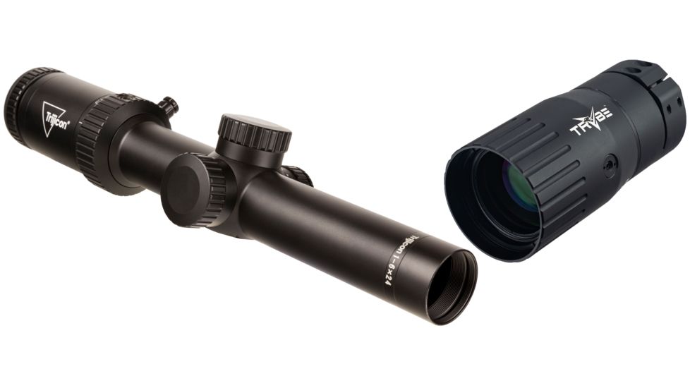 Trijicon Credo HX CRHX624 1-6x24mm Rifle Scope, 30 mm Tube, Second Focal Plane, Black, Red BDC Hunter .223 Reticle, MOA Adjustment, w/ TRYBE Optics Enhancer, CRHX624-C-2900020-KIT1