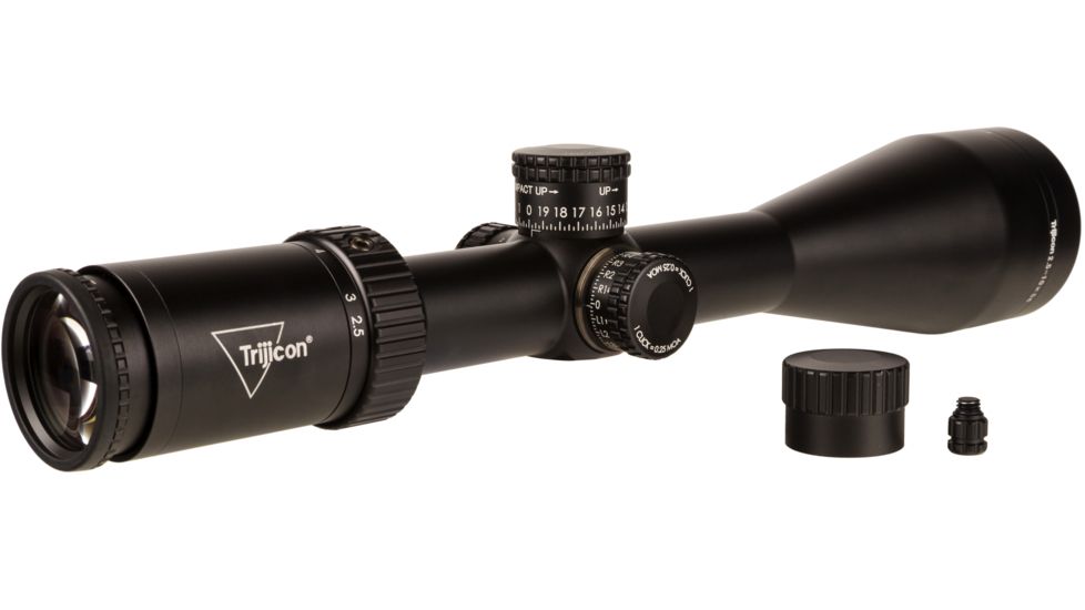 Trijicon Credo HX CRHX1056 2.5-10x56mm Rifle Scope, 30 mm Tube, Second Focal Plane, Black, Red MOA Precision Hunter Reticle, MOA Adjustment, 2900027