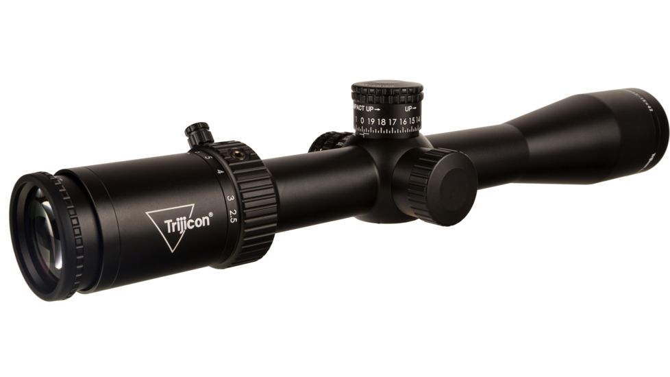 Trijicon Credo HX CRHX1542 2.5-15x42mm Rifle Scope, 30 mm Tube, Second Focal Plane, Black, Red MOA Center Dot Reticle, MOA Adjustment, 2900033