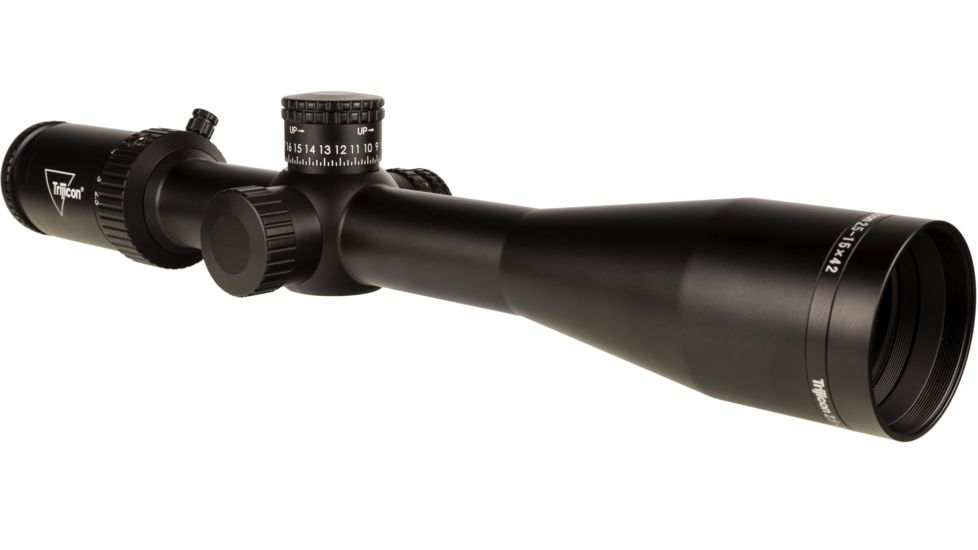 Trijicon Credo HX CRHX1542 2.5-15x42mm Rifle Scope, 30 mm Tube, Second Focal Plane, Black, Red MOA Center Dot Reticle, MOA Adjustment, 2900033