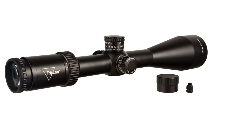 Trijicon Credo HX CRHX1556 2.5-15x56mm Rifle Scope, 30 mm Tube, Second Focal Plane, Black, Red MOA Center Dot Reticle, MOA Adjustment, 2900035