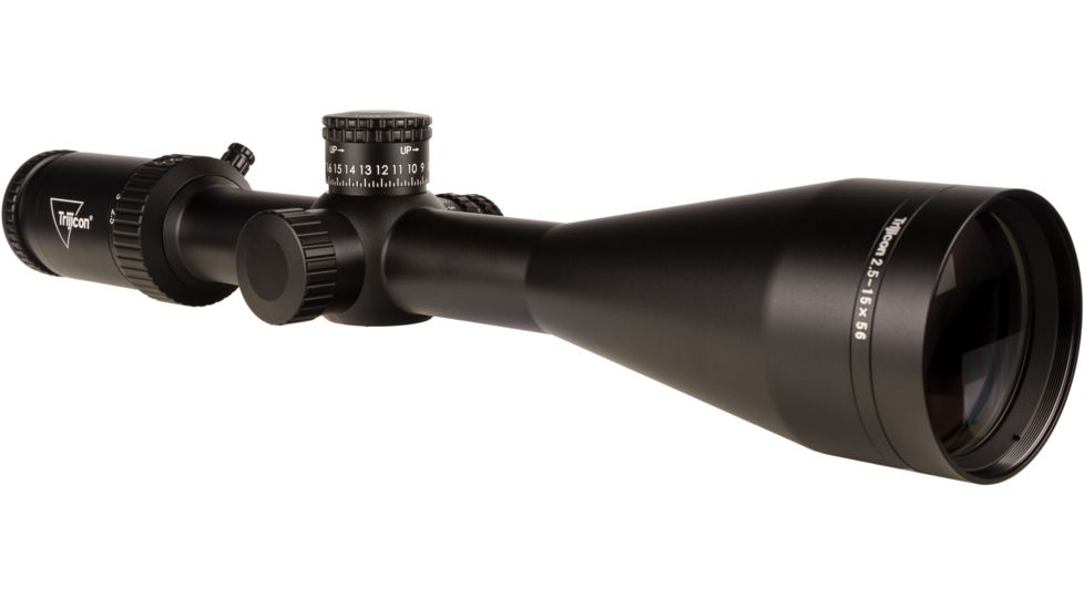 Trijicon Credo HX CRHX1556 2.5-15x56mm Rifle Scope, 30 mm Tube, Second Focal Plane, Black, Red MOA Center Dot Reticle, MOA Adjustment, 2900035