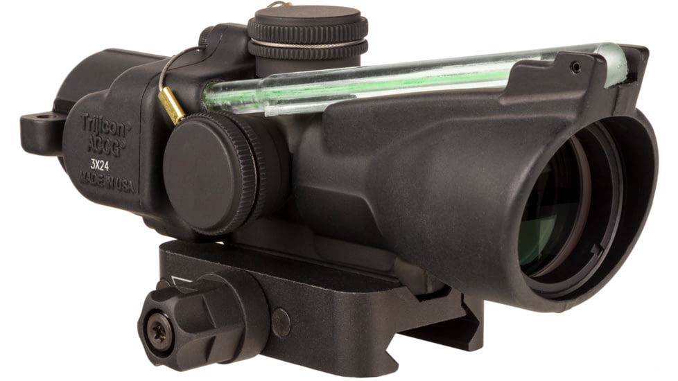 Trijicon Dual Illuminated Low Height Compact ACOG Scope, 3x24 mm, Green, 7.62x39/123gr. Horseshoe Dot Reticle, Matte Black, 400362