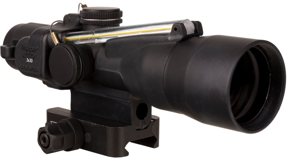 Trijicon Dual Illuminated Q-LOC Compact ACOG Scope, 3x30 mm, 7.62x51mm/175gr. Amber, Chevron Reticle, Matte Black, 400364