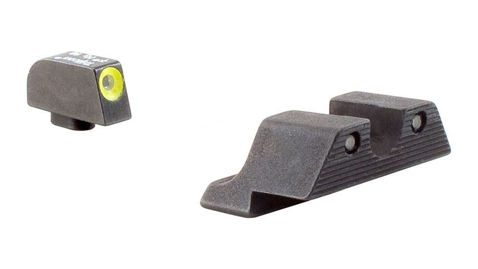Trijicon Glock HD Night Sight Set - Front Sight Yellow Outline / Green Tritium, Rear Sight Black Outline / Yellow Tritium, GL101Y-RY