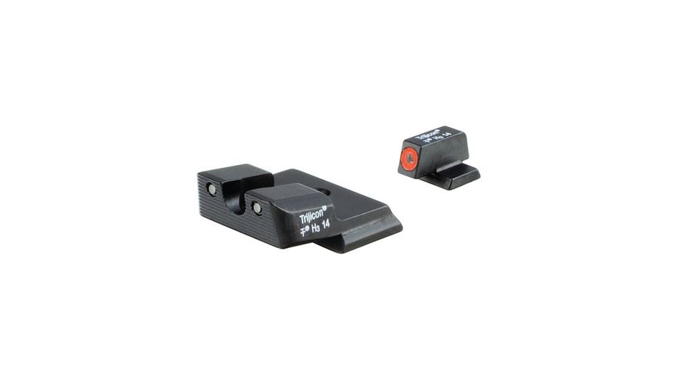 Trijicon Heavy Duty Night Sight Set, S&amp;W M&amp;P Shield/Shield Plus/Shield 2.0, Green/Orange, 600722