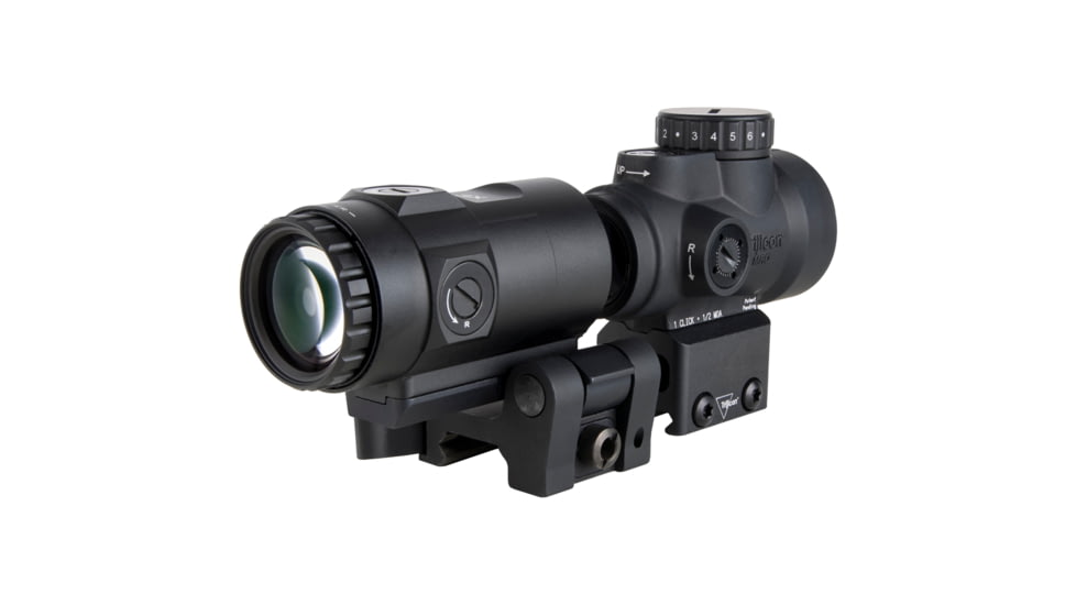 Trijicon MRO SD Patrol 1x25mm Reflex Red Dot Sight, 2.0 MOA Adjustable Red Dot, with Full Co-Witness Quick Release Q-LOC Mount, 3x Magnifier with Quick Release Flip-to-Side Mount, Black, MRO-C-2200368
