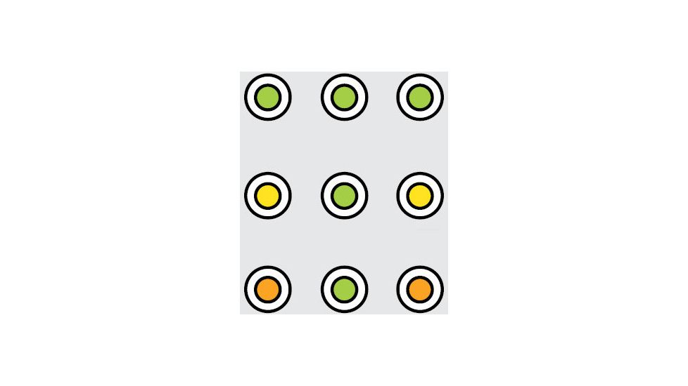 Trijicon Bright &amp; Tough 3 Dot Night Sight Set, Green Front &amp; Yellow Rear - For Glock 17/17L/19/22/23/24/26/27/33/34/35/38/39 - GL01 - GL01Y