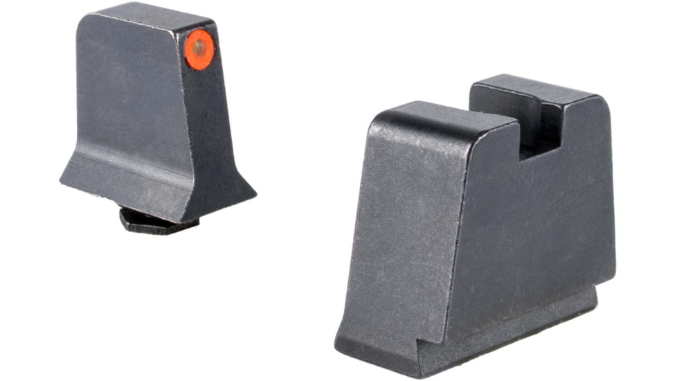Trijicon Suppressor/Optic Height Sight Set, Orange Front/Metal Rear &amp; Green Front Lamp, Glock  42, 43, 43x, 43e, 48, Black, 601146