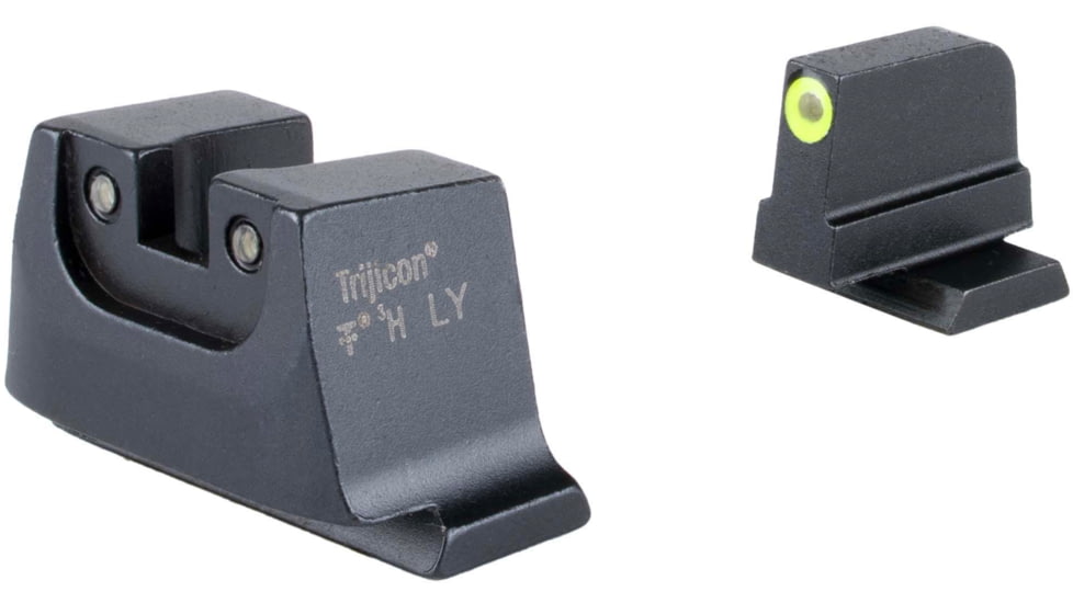 Trijicon Suppressor/Optic Height Sight Set with Yellow Front/Black Rear &amp; Green Tritium - for M&amp;P C.O.R.E, M&amp;P M2.0 Optics Ready, Black, 601149