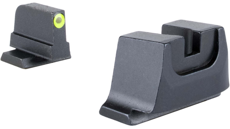 Trijicon Suppressor/Optic Height Sight Set with Yellow Front/Metal Rear &amp; Green Front Lamp - for M&amp;P C.O.R.E, M&amp;P M2.0 Optics Ready, Black, 601152