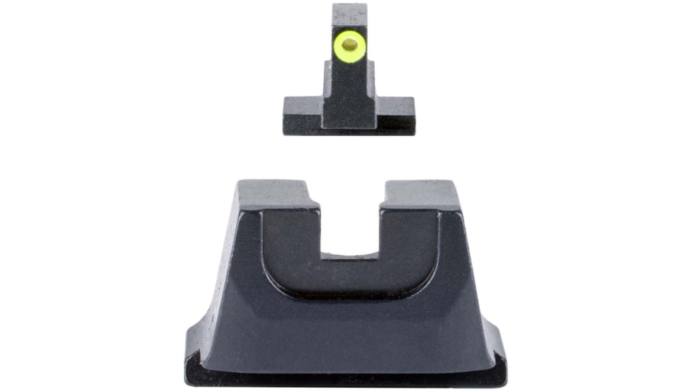 Trijicon Suppressor/Optic Height Sight Set with Yellow Front/Metal Rear &amp; Green Front Lamp - for M&amp;P C.O.R.E, M&amp;P M2.0 Optics Ready, Black, 601152