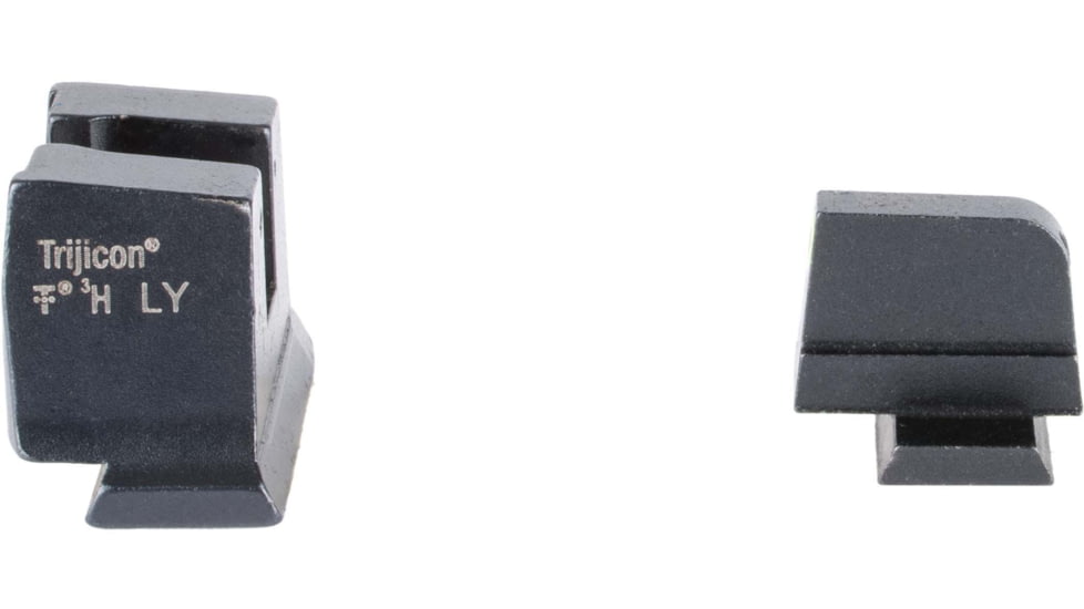 Trijicon Suppressor/Optic Height Sight Set with Yellow Front/Metal Rear &amp; Green Front Lamp - for M&amp;P C.O.R.E, M&amp;P M2.0 Optics Ready, Black, 601152
