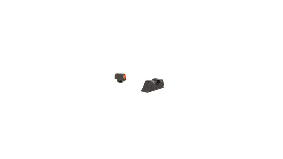 Trijicon Glock HD Night Sight Set - Front Sight Orange Outline / Green Tritium, Rear Sight Black Outline / Green Tritium, MOS Fit Rear, 601089
