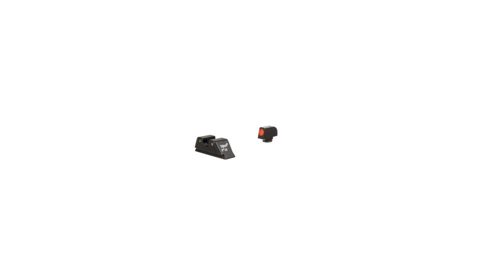 Trijicon Glock HD Night Sight Set - Front Sight Orange Outline / Green Tritium, Rear Sight Black Outline / Green Tritium, MOS Fit Rear, 601089