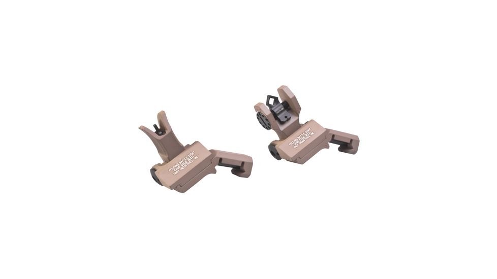 Troy Offset Deployable Front and Rear Sight, AR-15/M4, Flat Dark Earth, SSIG-45S-MDFT-00